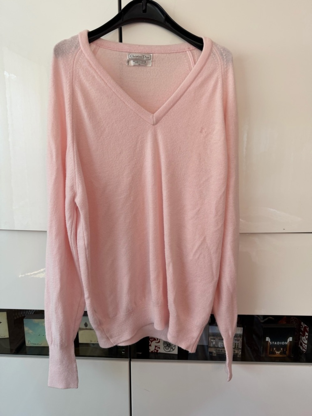 Dior Pale Pink Knit V-Neck